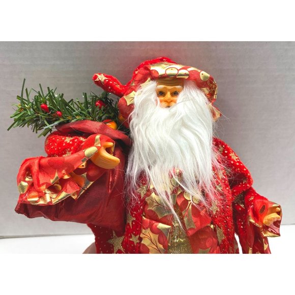 Santa Claus Christmas Tree Topper Centerpiece Red Star Robe Father Christmas - Picture 8 of 9